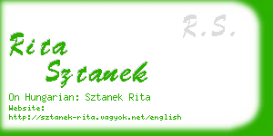 rita sztanek business card